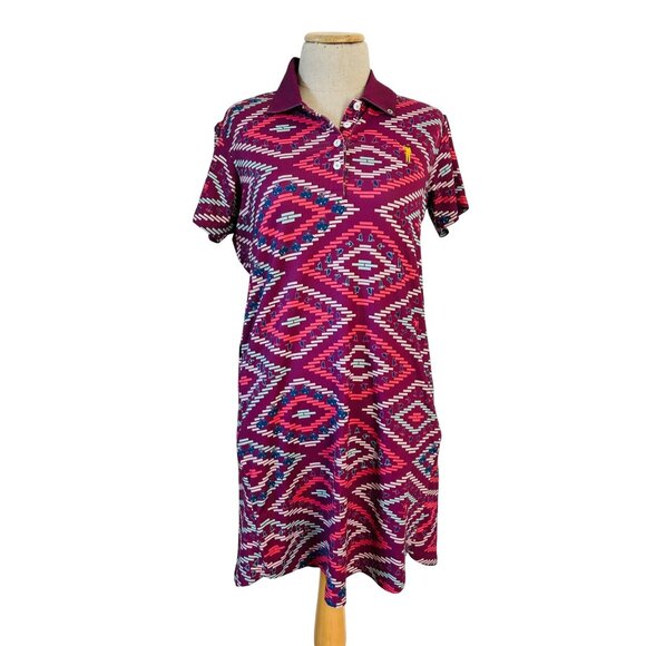 William Murray Women's SZ Medium Polo dress Fall into Formation Golf Aztec Triba - Picture 1 of 11